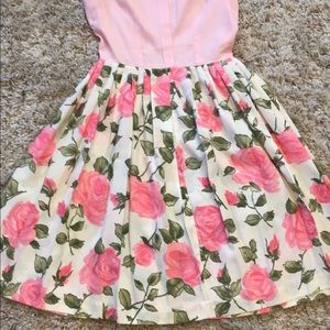 50’s 60’s era Pink Rose Print Dress